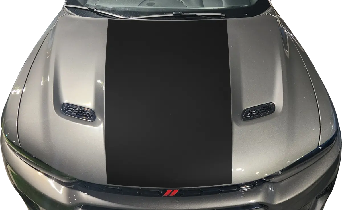 2023 to Present Dodge Hornet Hood Center Blackout Decal Graphics . Installed on Car