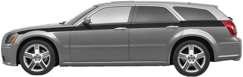 2005 to 2008 Dodge Magnum Retro AAR Cuda Style Upper Side Stripes . Installed on Car
