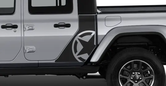 2020 to Present Jeep Gladiator Cab Side Graphic Decals . Installed on Car