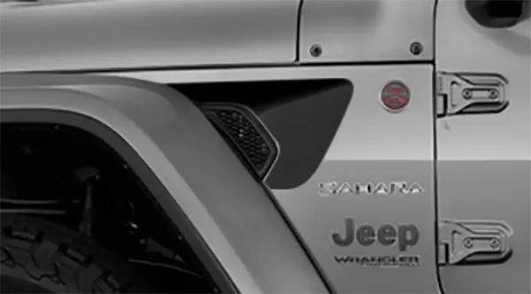 2018 to Present Jeep Wrangler JL JLU / Gladiator JT Fender Vent Accent Stripes . Installed on Car