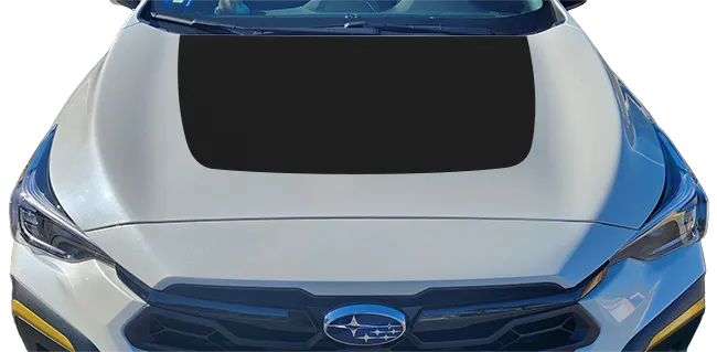 2024 to Present Subaru Crosstrek Hood Blackout Decal Graphic . Installed on Car