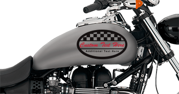 Image of Checkered Oval Gas Tank Decals