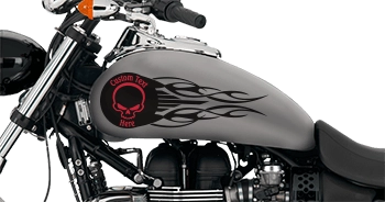 BUY Flaming Skull Badge Motorcycle Graphics