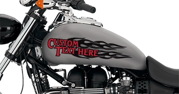 BUY Flaming Text Outline Motorcycle Graphics