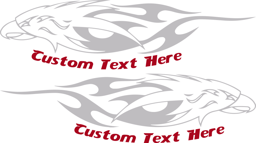 Motorcycle Flaming Eagle FE6 Gas Tank Decals Design Image