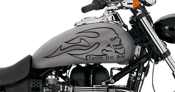Image of Flaming Skull FS10 Motorcycle Graphics