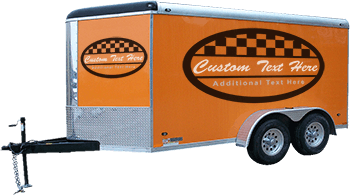 Image of Checkered Oval Trailer Graphics