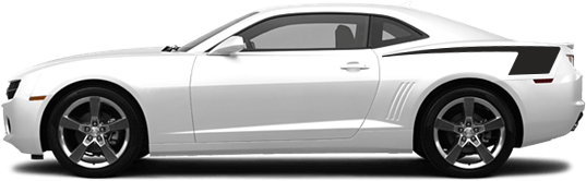 2010-2013 Camaro Rear Quarter Hockey (COPO) Stripes on vehicle image.