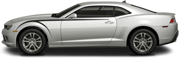 2014-2015 Camaro Front Upper Scythe Stripes on vehicle image.