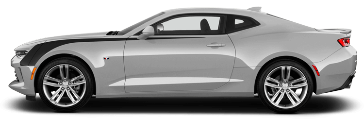2016-2018 Camaro Front Side Hockey Stripes on vehicle image.