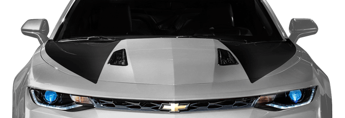 2016-2023 Camaro Hood Side Blackouts / Stripes on vehicle image.