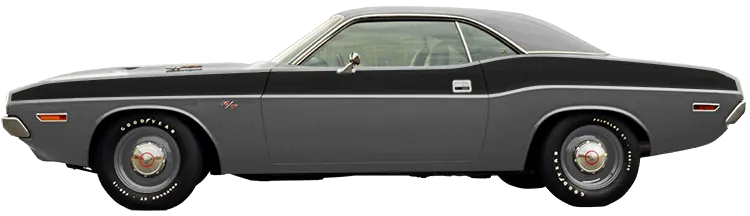 1970-1974 Challenger Full Length Upper Body Side Stripes on vehicle image.