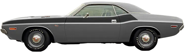 1970-1974 Challenger RT Classic TA Stripes on vehicle image.