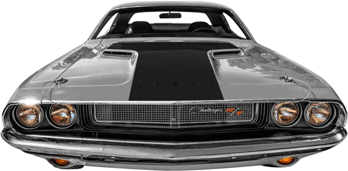 1970-1974 Challenger Hood Blackout / T-Hood Decal on vehicle image.