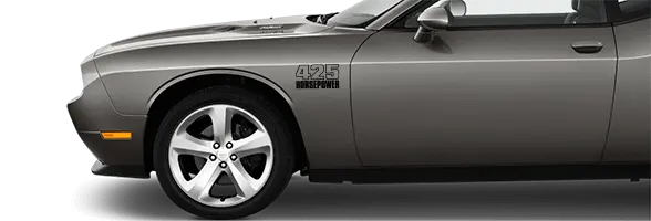 2008-2014 Challenger Front Fender Callouts on vehicle image.