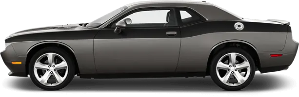 2008-2014 Challenger Full Length Upper Body Stripes on vehicle image.