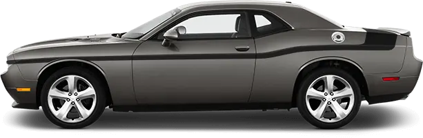 2008-2014 Challenger MOPAR 14 Style Side and Trunk Stripes on vehicle image.