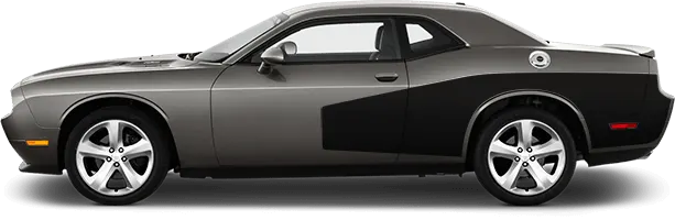 2008-2014 Challenger Rear Billboard Side Stripes on vehicle image.