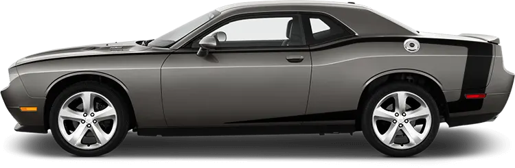 2008-2014 Challenger Reverse C Side Pinstripes on vehicle image.