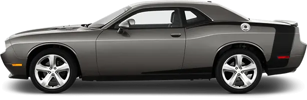 2008-2014 Challenger Reverse C Side Stripes on vehicle image.