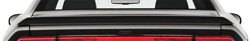 2008-2014 Challenger Rear Spoiler Blackout Decal on vehicle image.