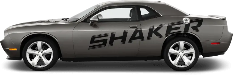 2008-2014 Challenger Shaker Billboard Side Stripes on vehicle image.