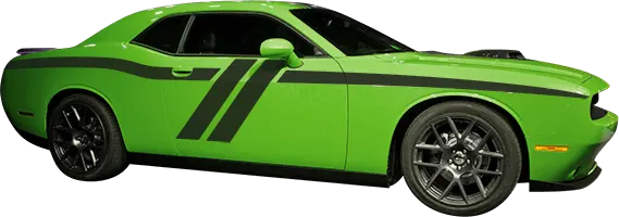 2008-2014 Challenger Trans-Am Side Stripes on vehicle image.