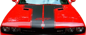 Image of T-Hood Decal on 2008 Dodge Challenger