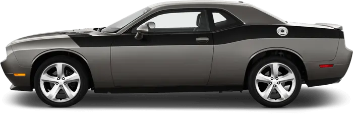 2008-2014 Challenger Full Length Upper Body Hash Combo Stripes on vehicle image.