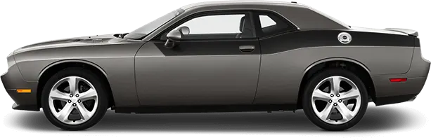 2008-2014 Challenger Rear Upper Body Partial Stripes on vehicle image.