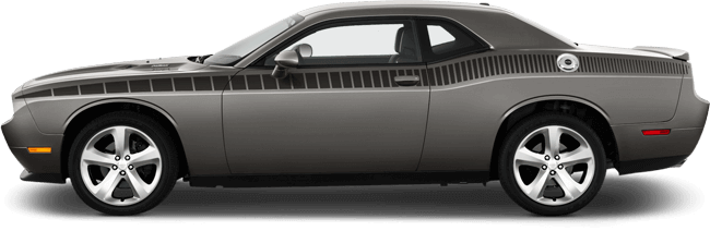 2015-2021 Challenger Full Length AAR Stripes on vehicle image.