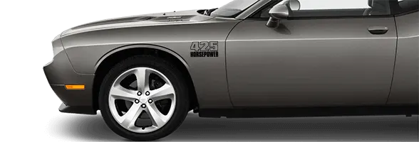 2015-2024 Challenger Front Fender Callouts on vehicle image.