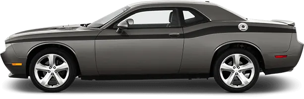 2015-2024 Challenger Full Length Slim Upper Body Stripes on vehicle image.