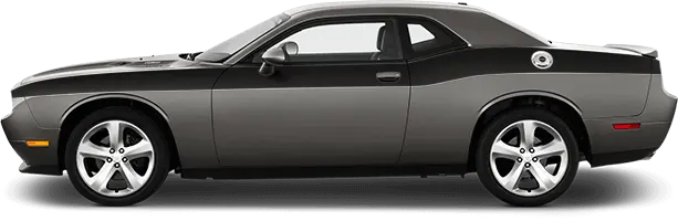 2015-2023 Challenger Full Length Upper Body Stripes on vehicle image.