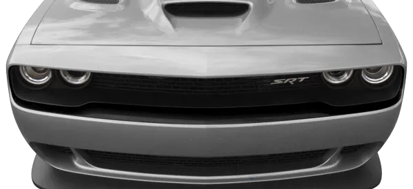 2015-2023 Challenger Hellcat Front Fascia Blackout on vehicle image.