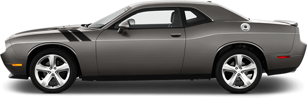 2015-2021 Challenger Hood to Fender Hash Stripes on vehicle image.