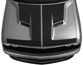 2015-2023 Challenger Hammerhead Hood Decal on vehicle image.