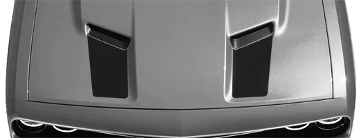 2015-2023 Challenger Hood Intake Accent Stripes on vehicle image.