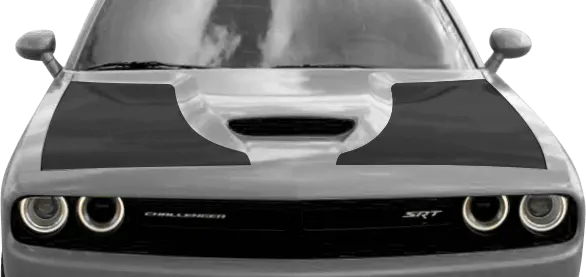 2015-2023 Challenger Hellcat/392 Hood Side Blackout on vehicle image.