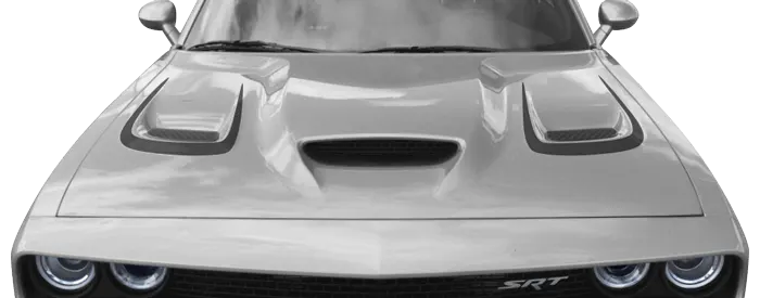 2015-2024 Challenger SRT Hellcat Hood Vent Scallop Accents on vehicle image.
