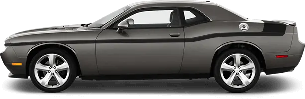 2015-2024 Challenger MOPAR 14 Style Side and Trunk Stripes on vehicle image.