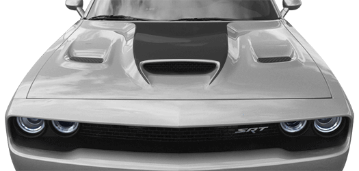 2015-2021 Challenger SRT Hellcat / SRT 392 Power Bulge Hood Decal on vehicle image.