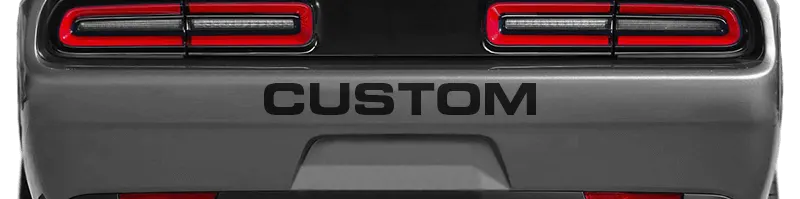 2015-2023 Challenger Rear Bumper Text on vehicle image.