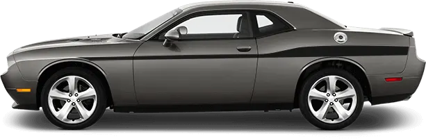 2015-2024 Challenger Redline Side Stripes OEM Style on vehicle image.