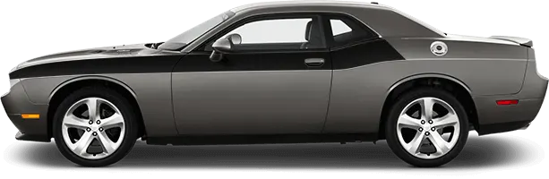2015-2024 Challenger RT Classic Retro Stripes on vehicle image.