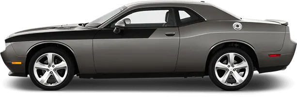 2015-2024 Challenger Front Upper Body Partial Stripes on vehicle image.