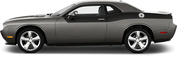 2015-2024 Challenger Rear Upper Body Partial Stripes on vehicle image.