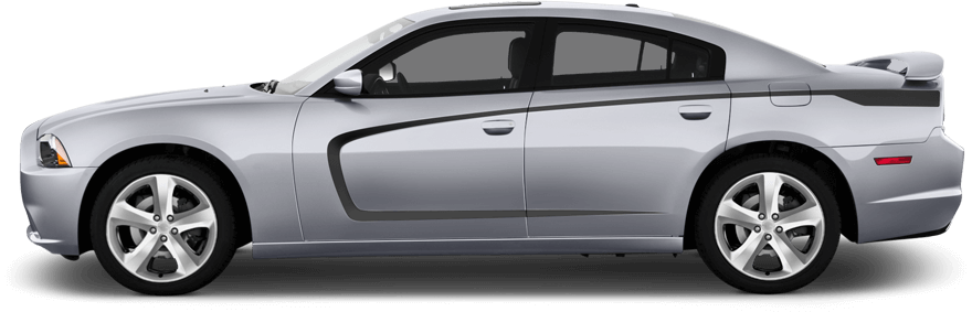 2011-2014 Charger Side Scallop Accent Rear Quarter Stripes on vehicle image.