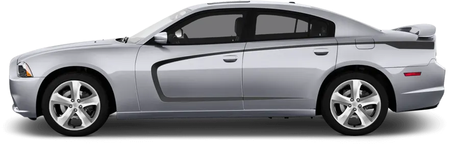 2011 to 2014 Dodge Charger Side Scallop Accent Rear Quarter Stripes . Installed on Car