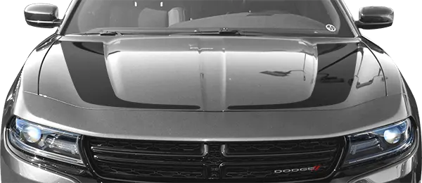 2015-2023 Charger Hockey Stick Hood Stripes on vehicle image.